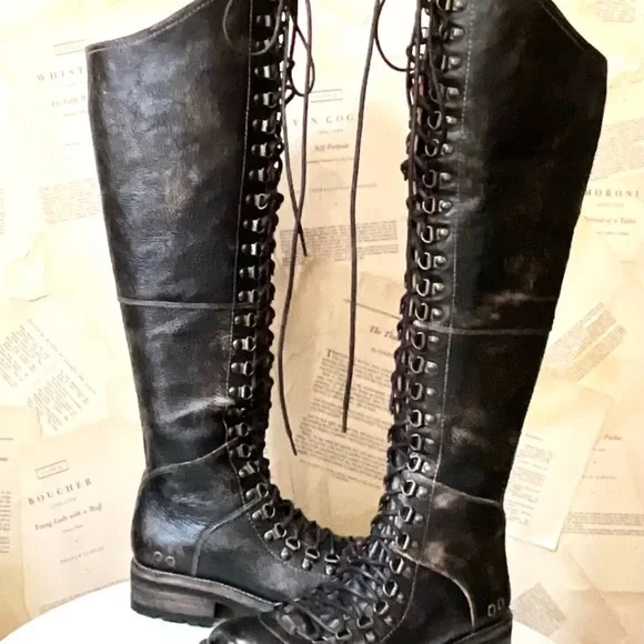 Free People Bed Stu Victory Tall Lace Up Boot Distressed Black Handwash
rugged - Picture 9 of 12